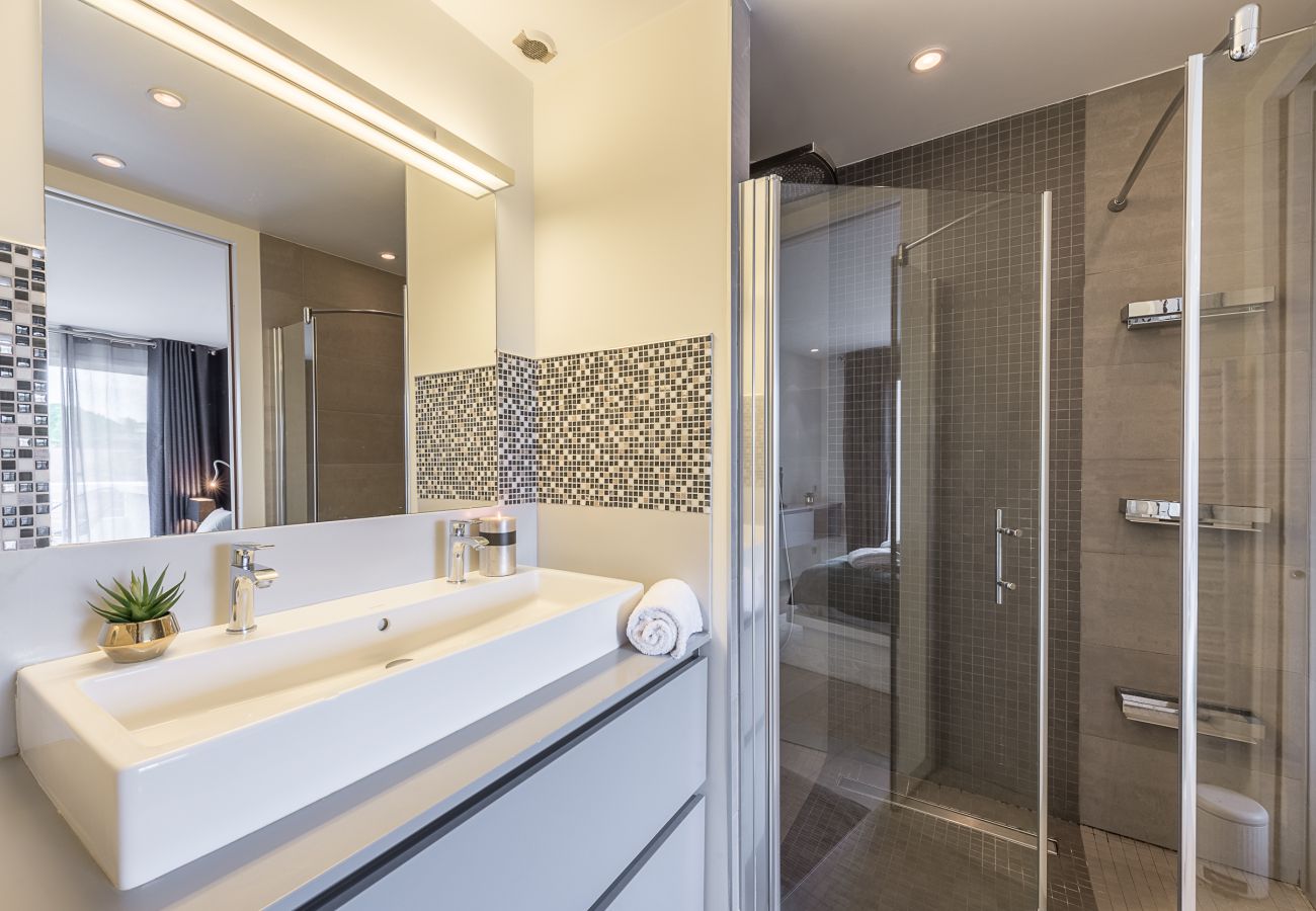 shower room, holiday rental, location, annecy, lake view, mountains view, luxury, flat, villa, hotel, sun, snow, vacation