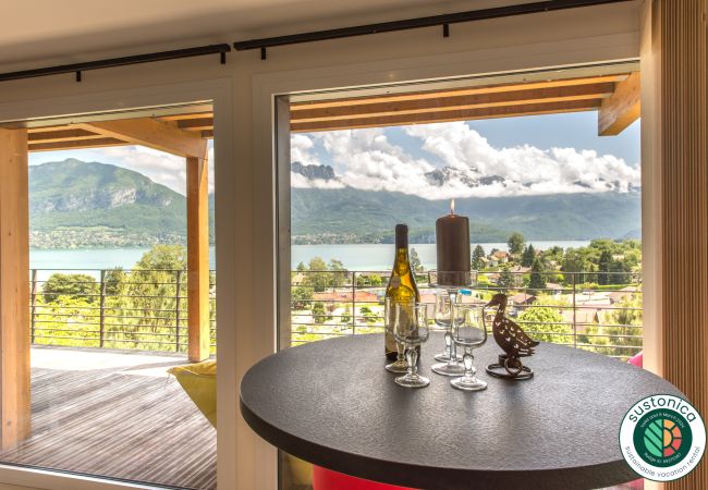 living room, flat, house, luxury, seasonal rental, annecy, vacations, lake view, mountain, hotel, jacuzzi, snow, sun
