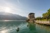 annecy lake, luxury, flat, holiday rental, annecy, vacation, lake view, mountain, hotel, snow, sun, private beach